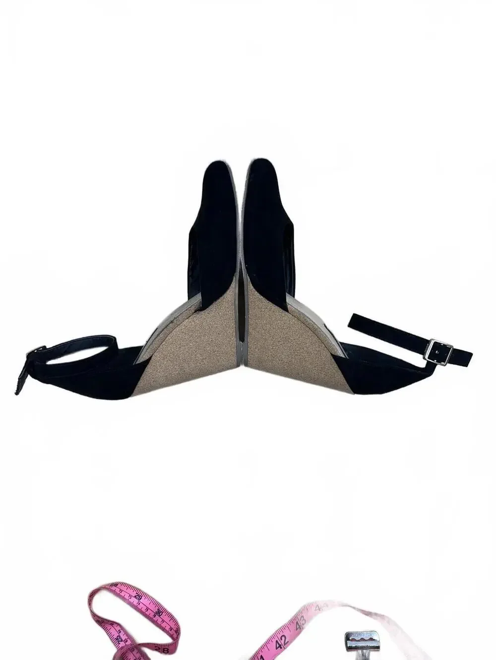 Forever 21 Black‎ Suede Wedge Heels with Ankle Strap